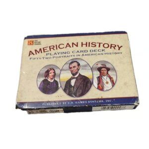 The History Channel American Figures Portrait Educational Playing Cards and Book